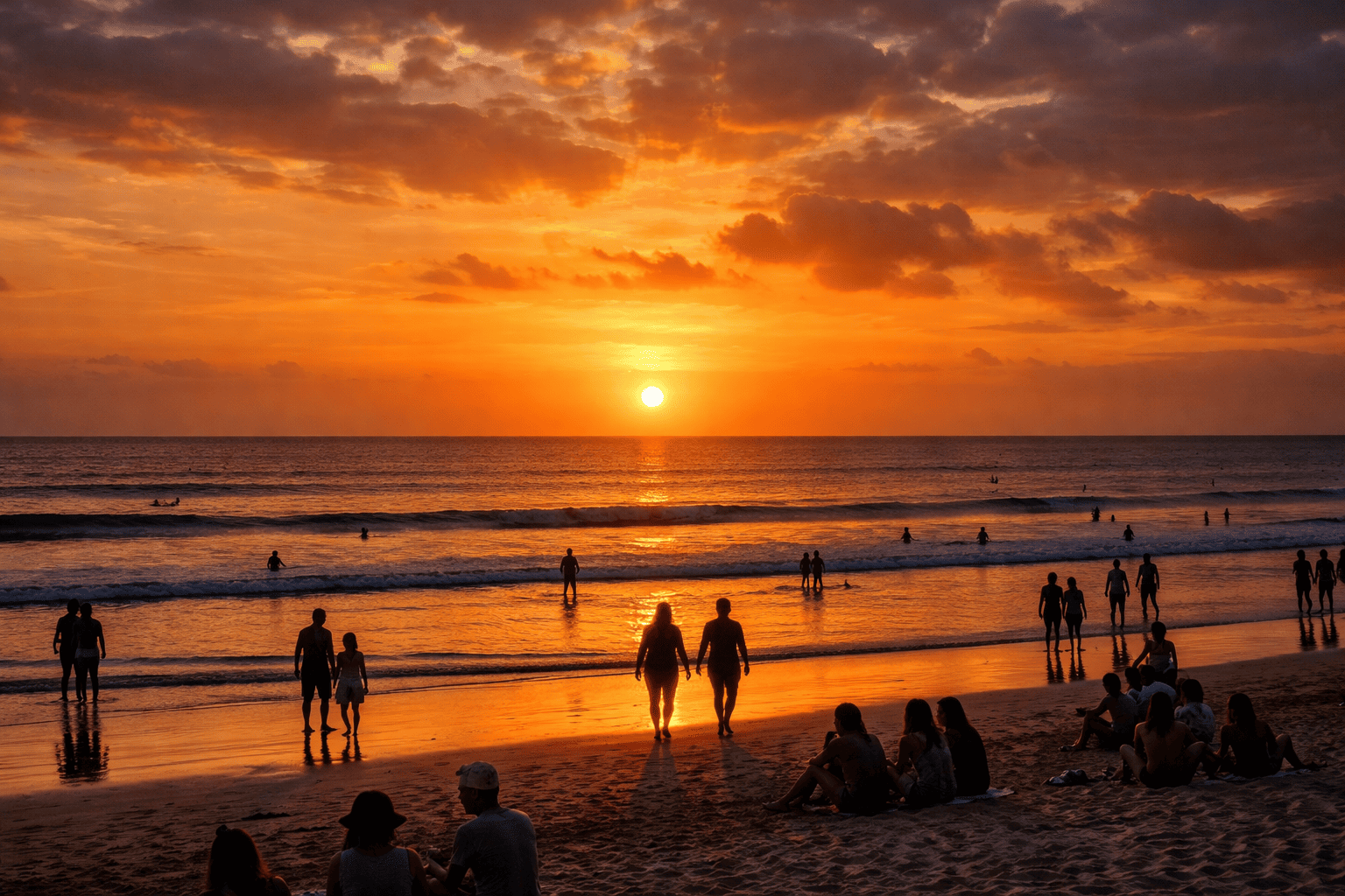 Sunset di pantai Bali