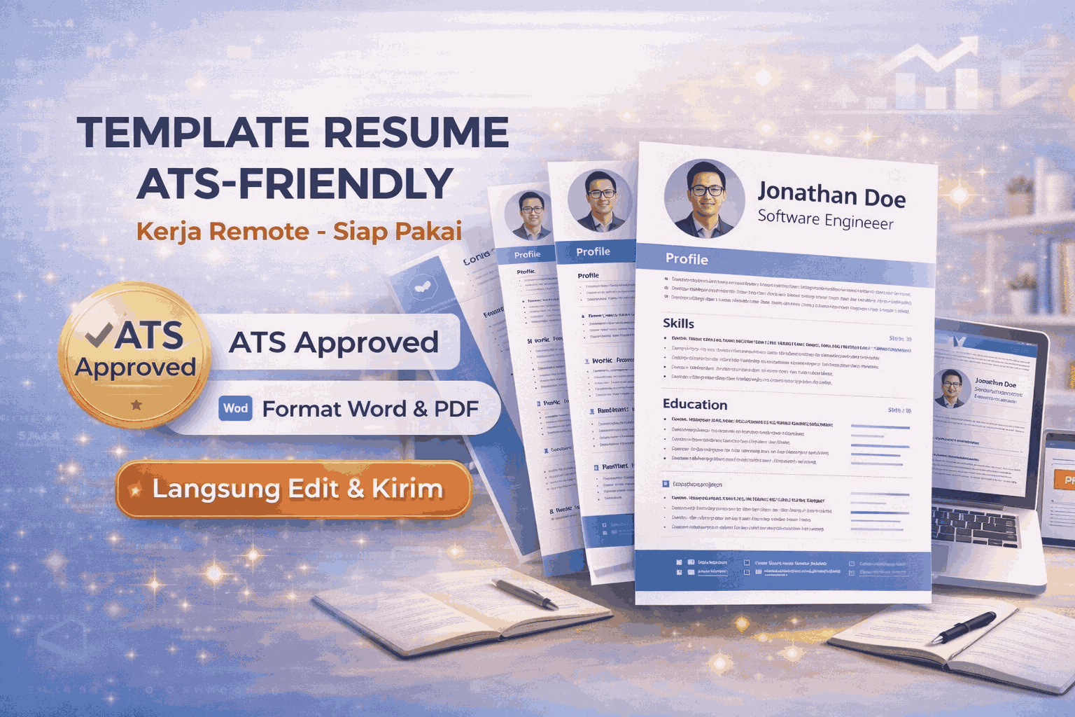 Template Resume ATS-Friendly untuk Kerja Remote - Siap Pakai