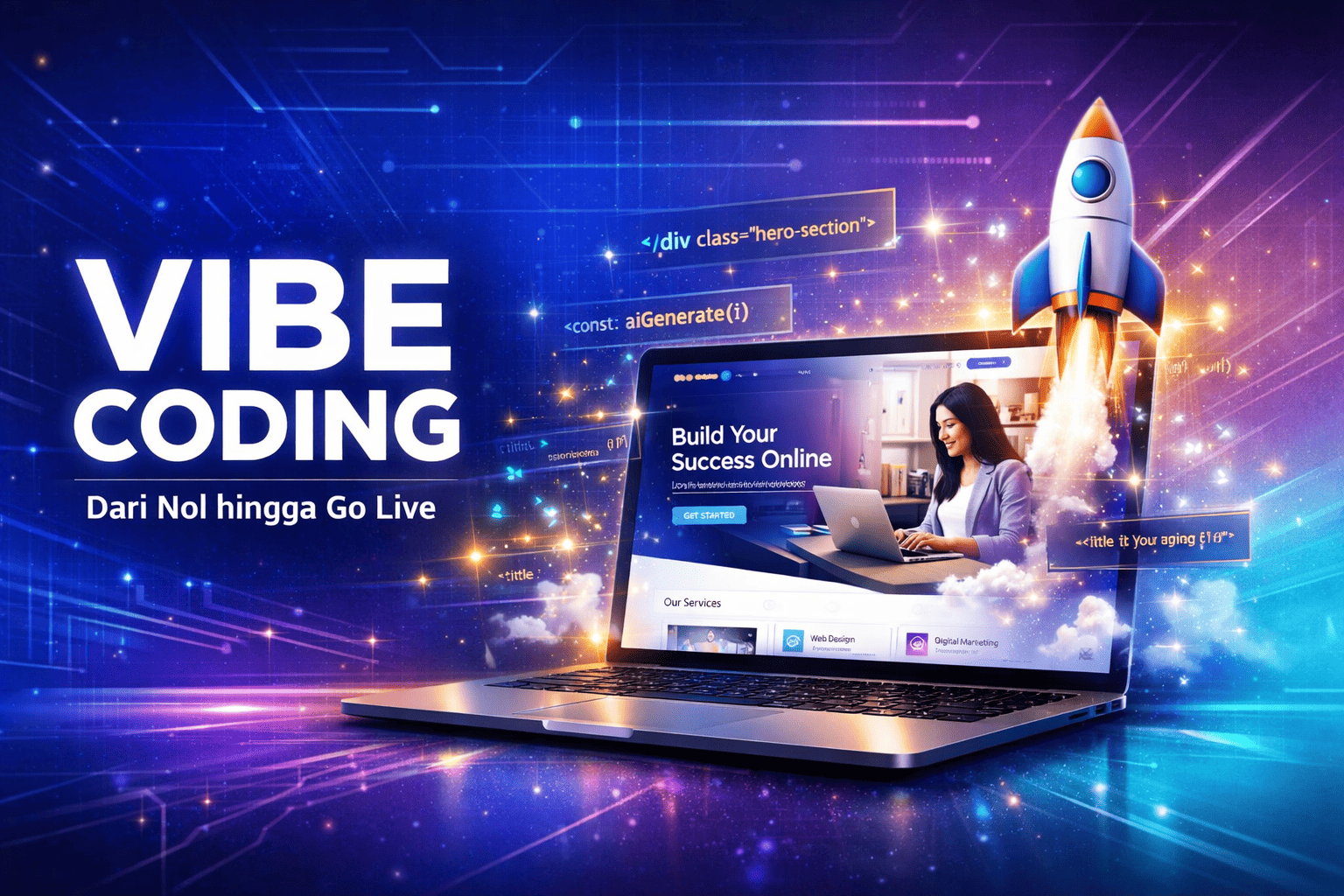 Kursus Kilat Vibe Coding: Dari Nol hingga Go Live dalam Hitungan Jam — Tanpa Perlu Bisa Coding!